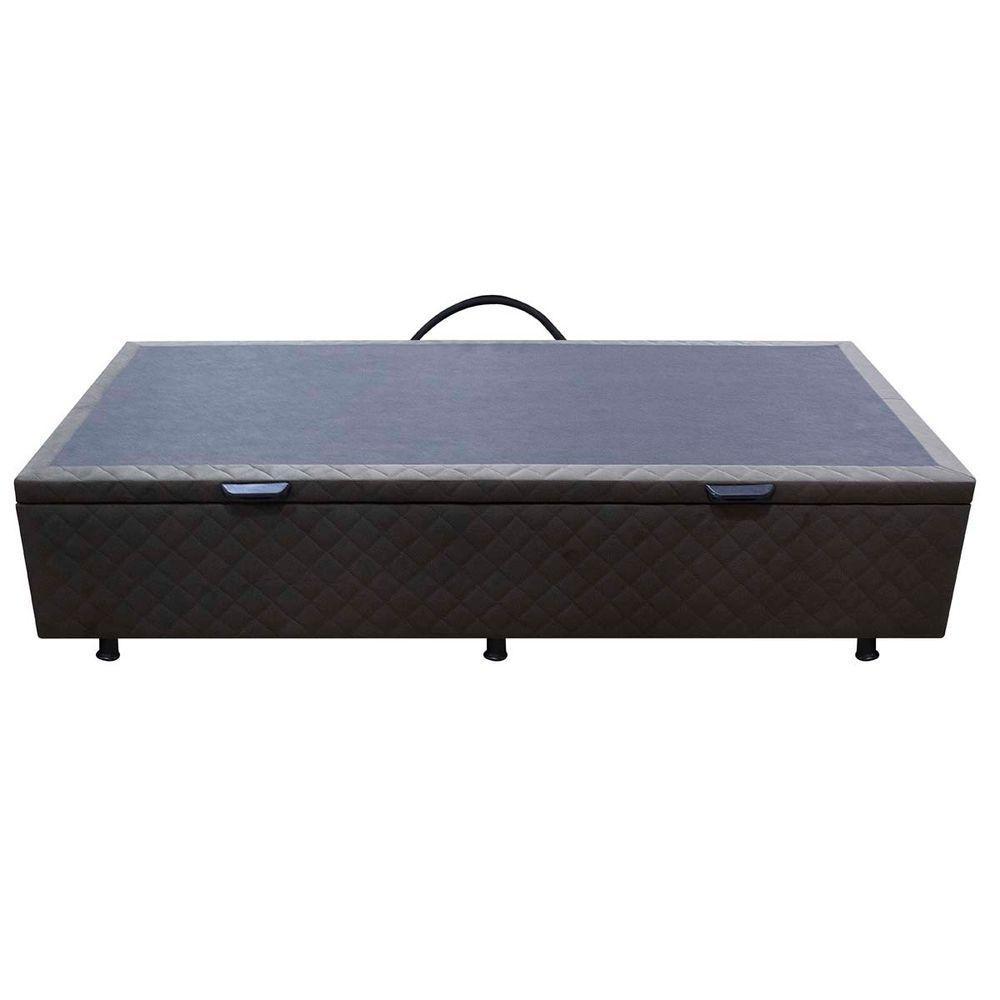 Base Cama Box Baú Solteiro Suede Marrom - 5