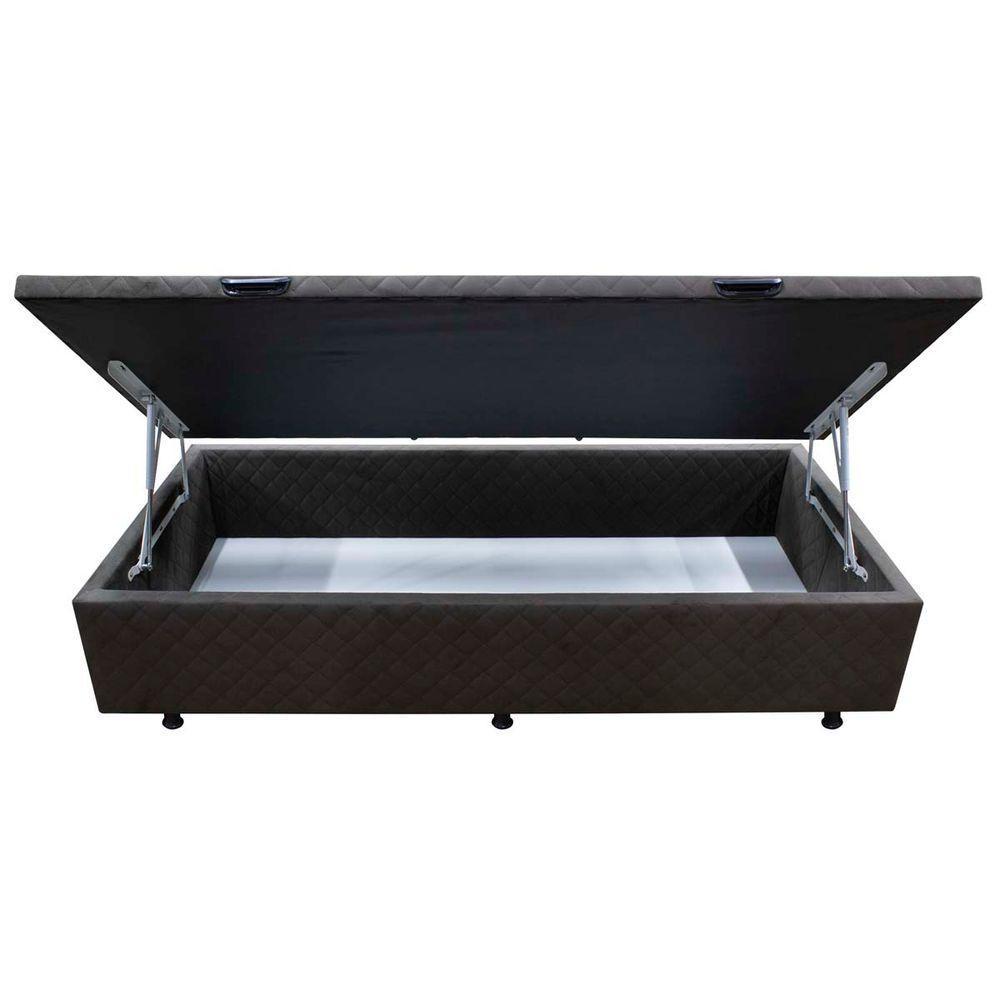 Base Cama Box Baú Solteiro Suede Marrom - 8