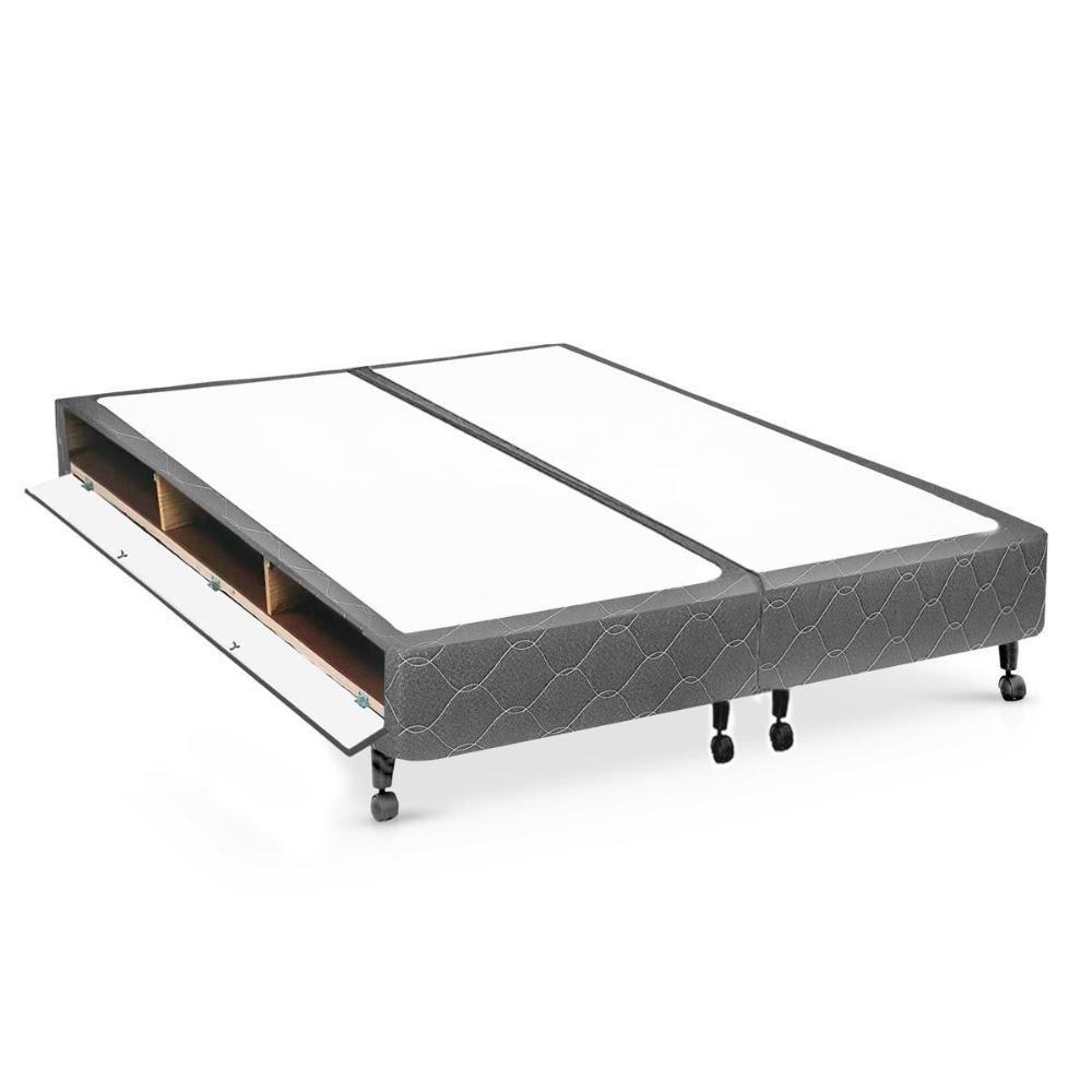Cama Box Closet King Poli Tecido Gray (193x203x27) - Castor - 1