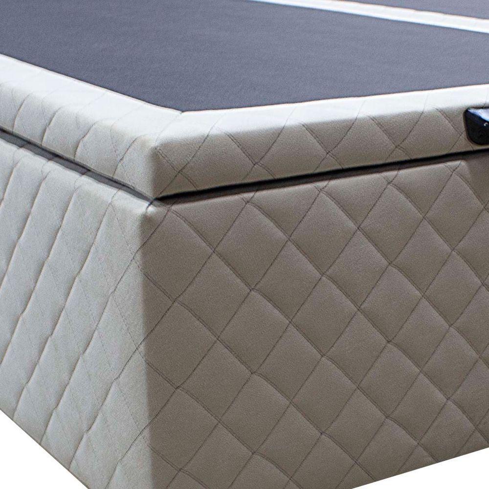 Base Cama Box Baú Casal Queen Size Suede Bege - 4
