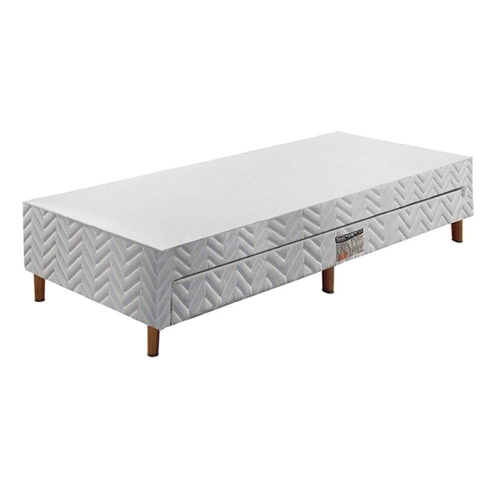 Cama Box Base c/Auxiliar Universal Solteiro Tecido Bordado White (88x188x30) - Paropas - 5