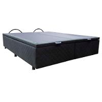 Base Cama Box Baú Casal King Size Suede Preto - 1