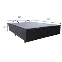 Base Cama Box Baú Casal King Size Suede Preto - 2