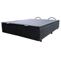 Base Cama Box Baú Casal King Size Suede Preto - 3