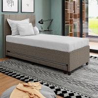 Base Cama Box Solteirão Com Cama Auxiliar Linho Skybox Cor Marrom - 2