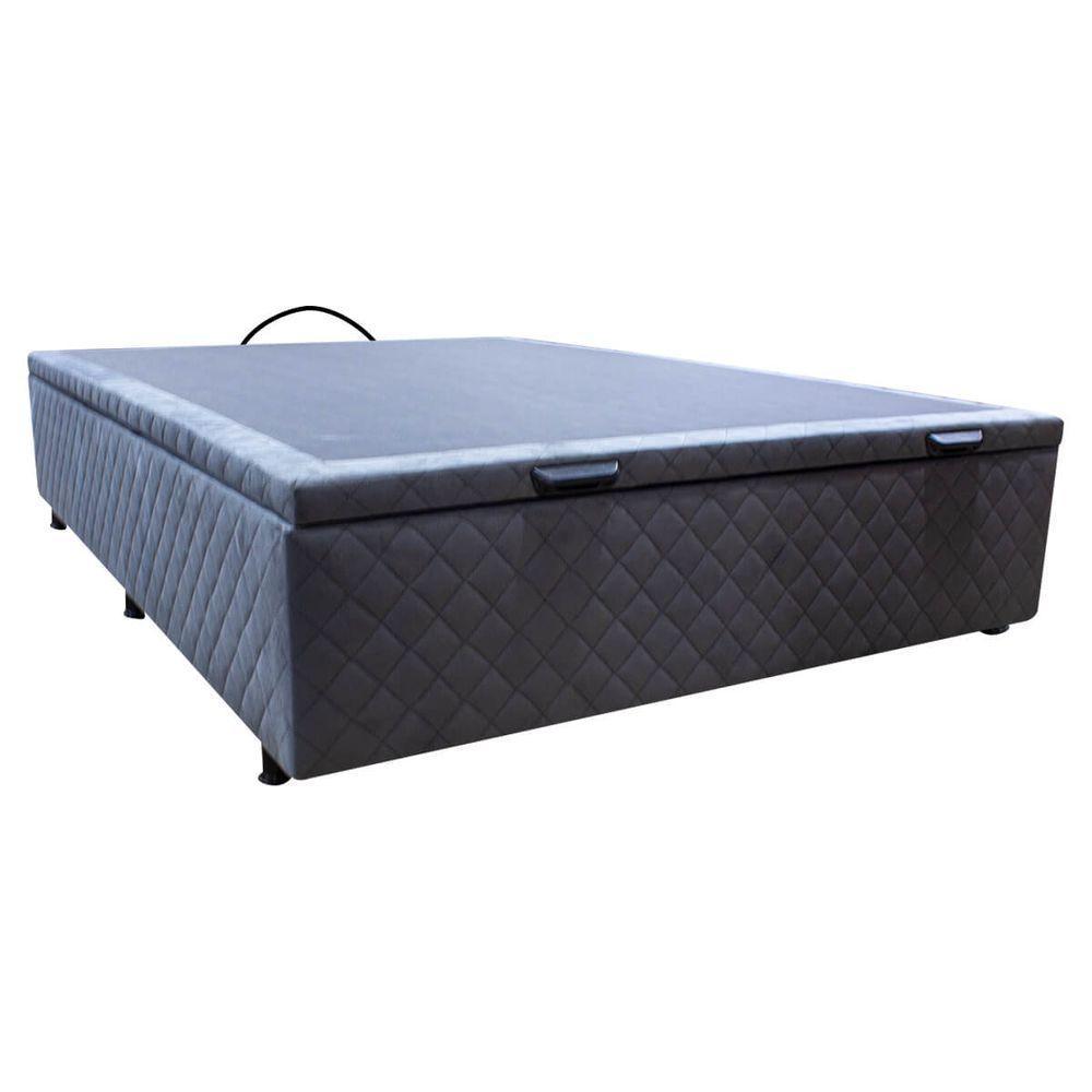 Base Cama Box Baú Viúva Suede Cinza - 1