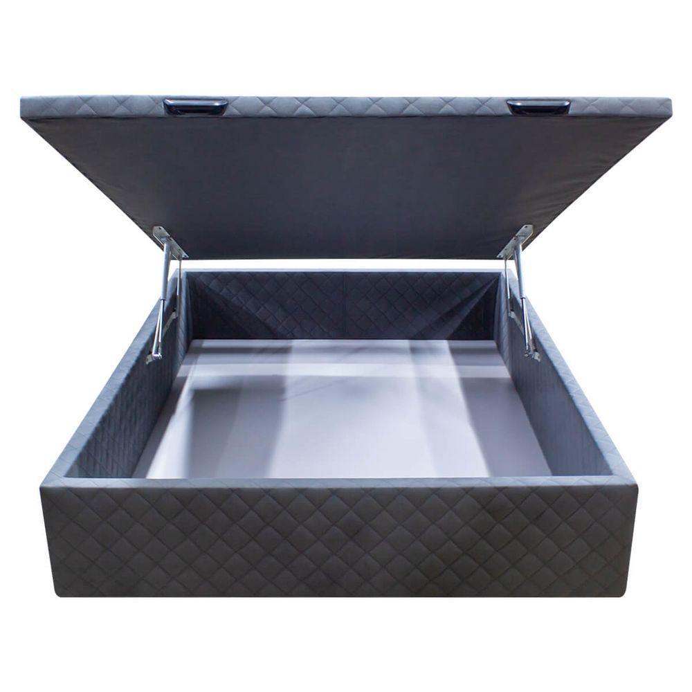 Base Cama Box Baú Viúva Suede Cinza - 7