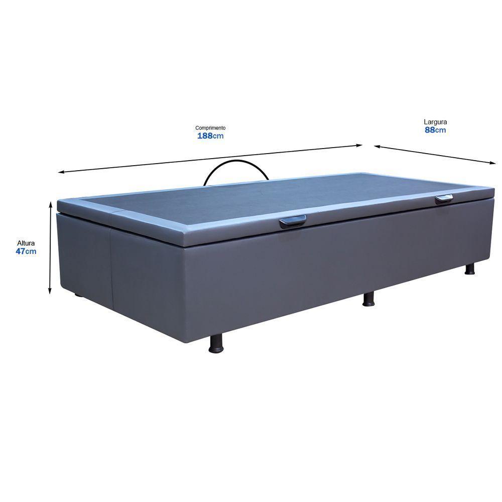 Base Cama Box Baú Solteiro Corano Cinza - 2