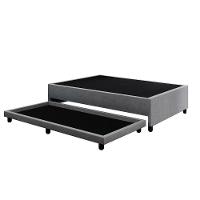 Base Cama Box Solteirão Com Cama Auxiliar Veludo Skybox Cor Cinza - 4