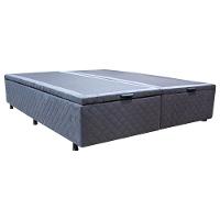 Base Cama Box Baú Casal King Size Suede Cinza - 1