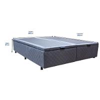 Base Cama Box Baú Casal King Size Suede Cinza - 2
