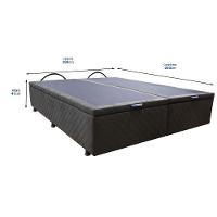 Base Cama Box Baú Casal King Size Suede Marrom - 2