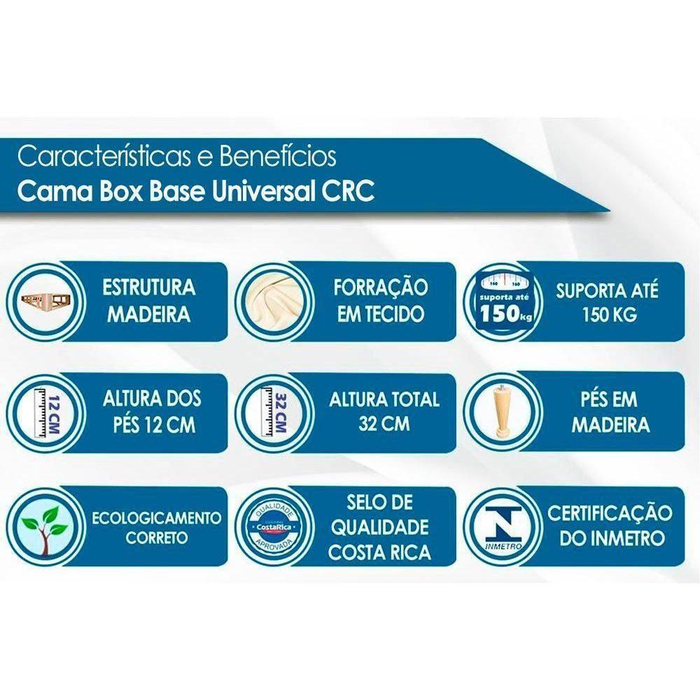 Cama Box Base Casal Sommier Rústico Bordado White (138x188x20) - Paropas - 2