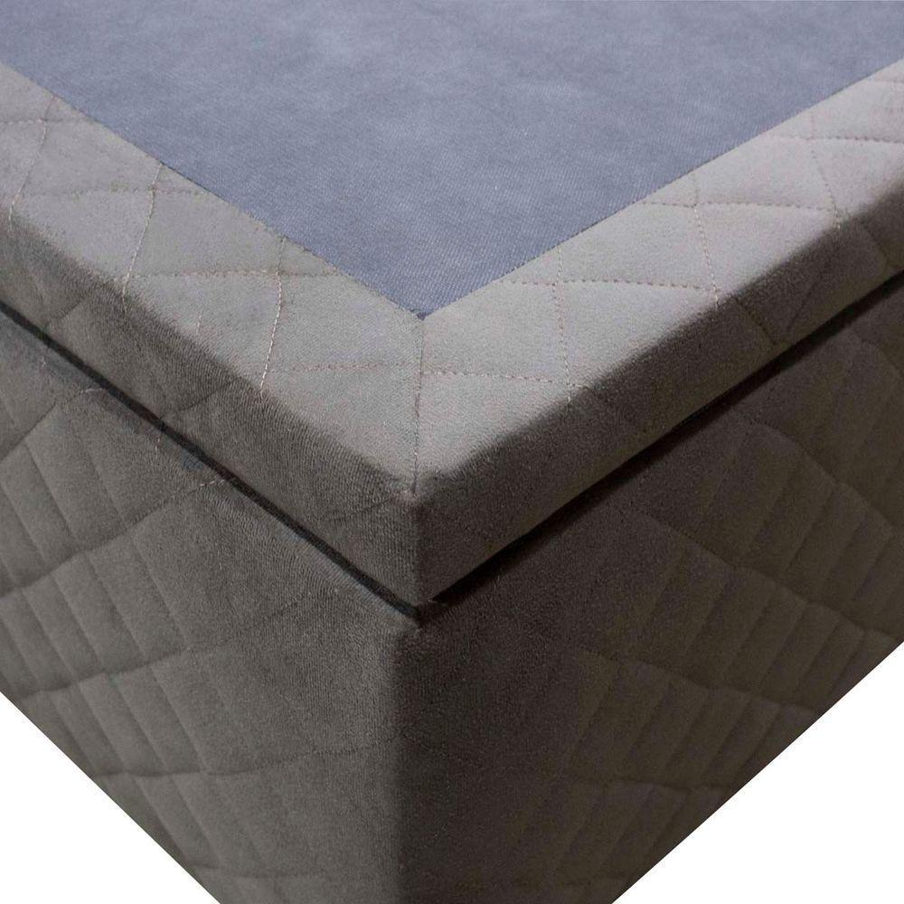 Base Cama Box Baú Casal Queen Size Suede Marrom - 5