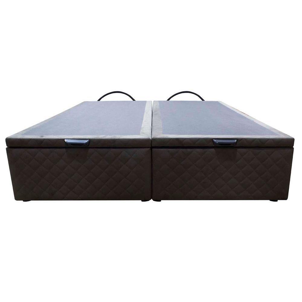 Base Cama Box Baú Casal Queen Size Suede Marrom - 8