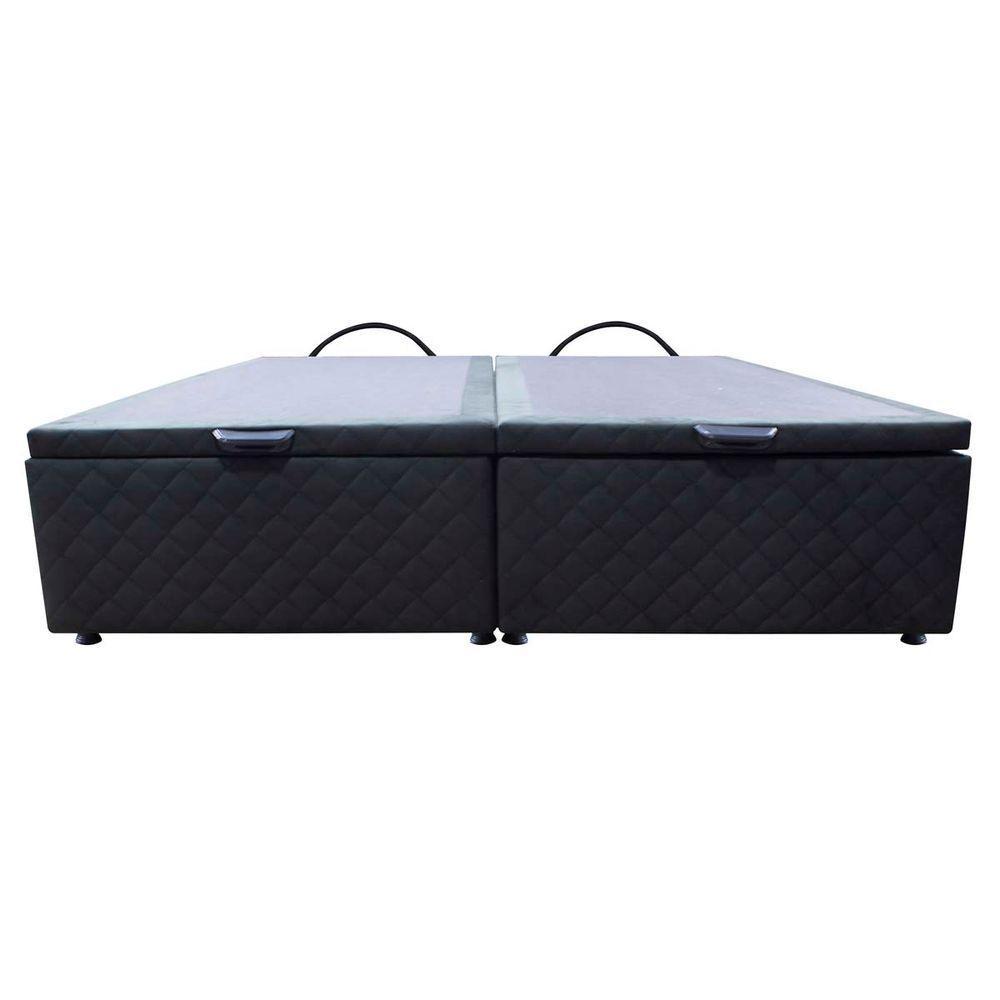 Base Cama Box Baú Casal Queen Size Suede Preto - 8