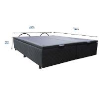 Base Cama Box Baú Casal Queen Size Suede Preto - 2