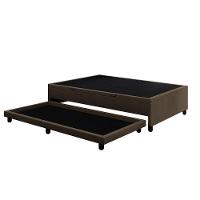 Base Cama Box Baú Solteirão Com Cama Auxiliar Veludo Skybox Cor Marrom - 3