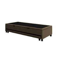Base Cama Box Baú Solteirão Com Cama Auxiliar Veludo Skybox Cor Marrom - 4
