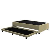 Base Cama Box Solteirão Com Cama Auxiliar Corino Skybox Cor Bege - 7