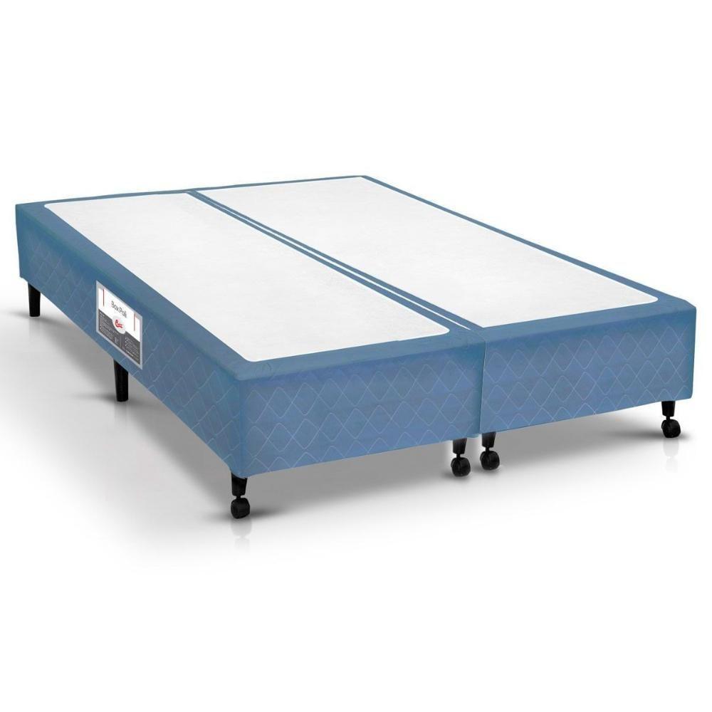Cama Box Base Universal Queen Poli Tecido Blue (158x198x23) - Castor - 1