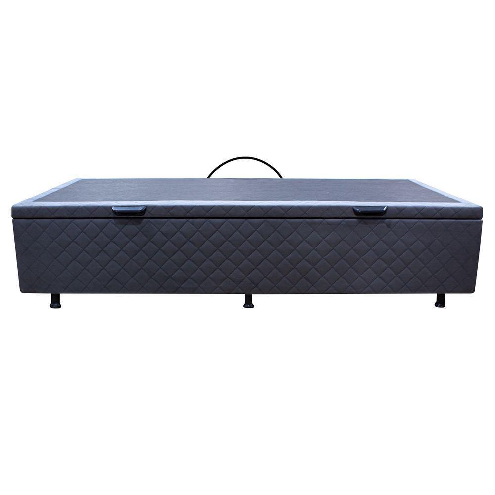 Base Cama Box Baú Solteiro Suede Cinza - 2