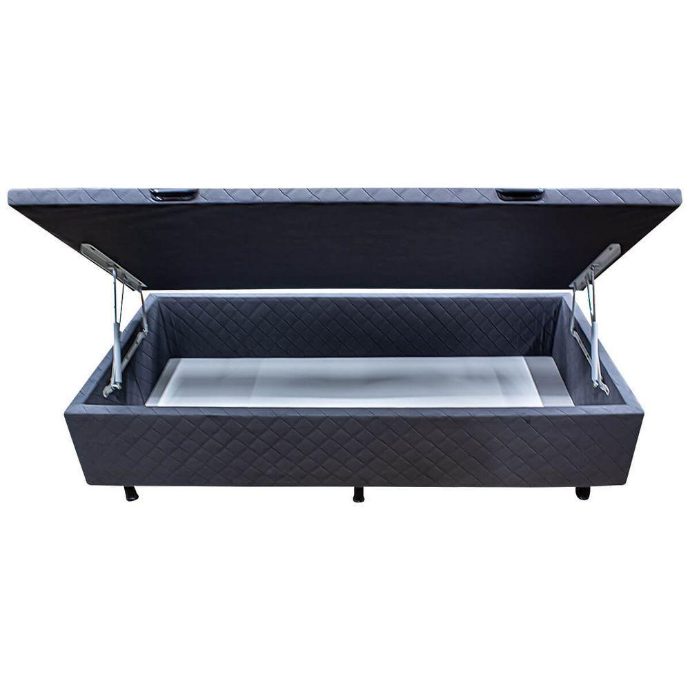 Base Cama Box Baú Solteiro Suede Cinza - 4