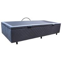 Base Cama Box Baú Solteiro Suede Cinza - 1
