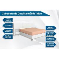 Cabeceira Cama Box Madeirado Casal Tulipa c/ 2 Gavetas Branco - Demóbile - 3