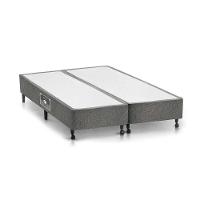 Cama Box Base Queen Gold Star Suede Gray (158x198x27) - Castor - 1