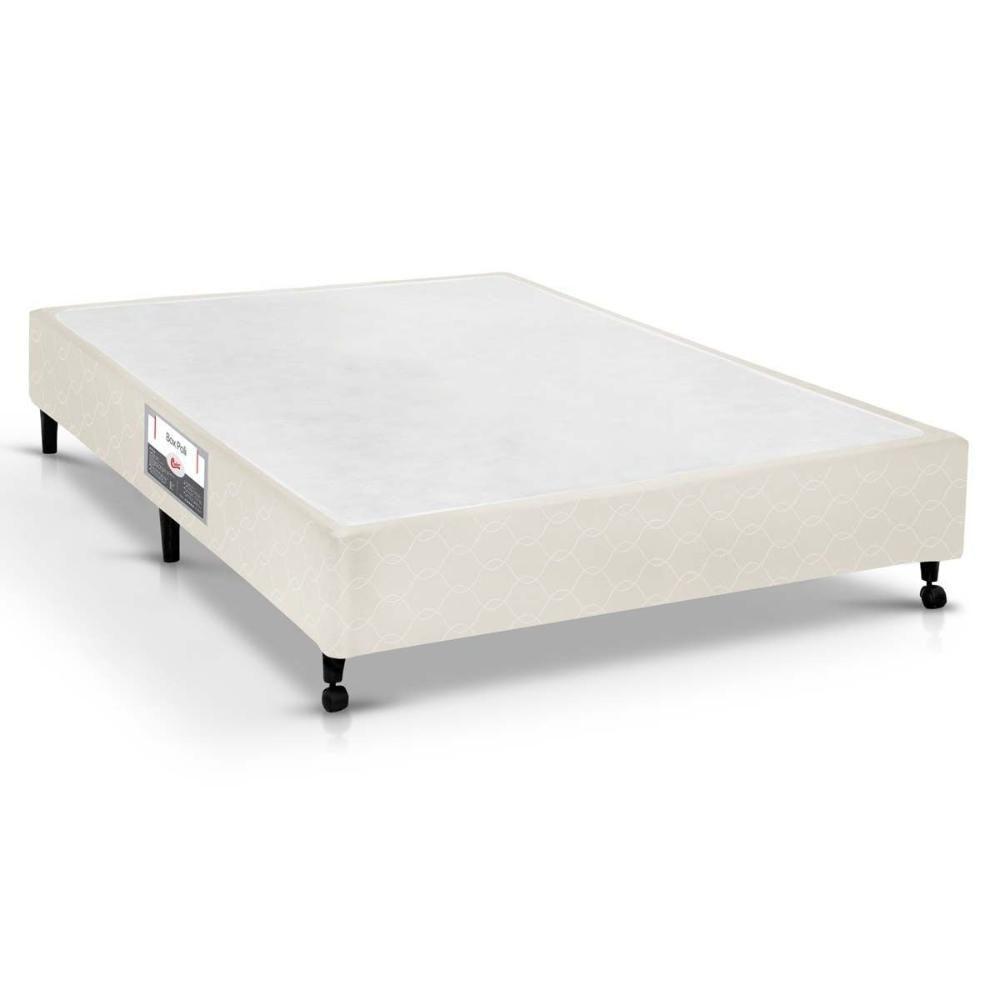 Cama Box Base Universal Viúva Poli Tecido Clean (128x188x23) - Castor - 1