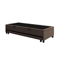 Base Cama Box Baú Solteirão Com Cama Auxiliar Corino Skybox Cor Marrom - 4