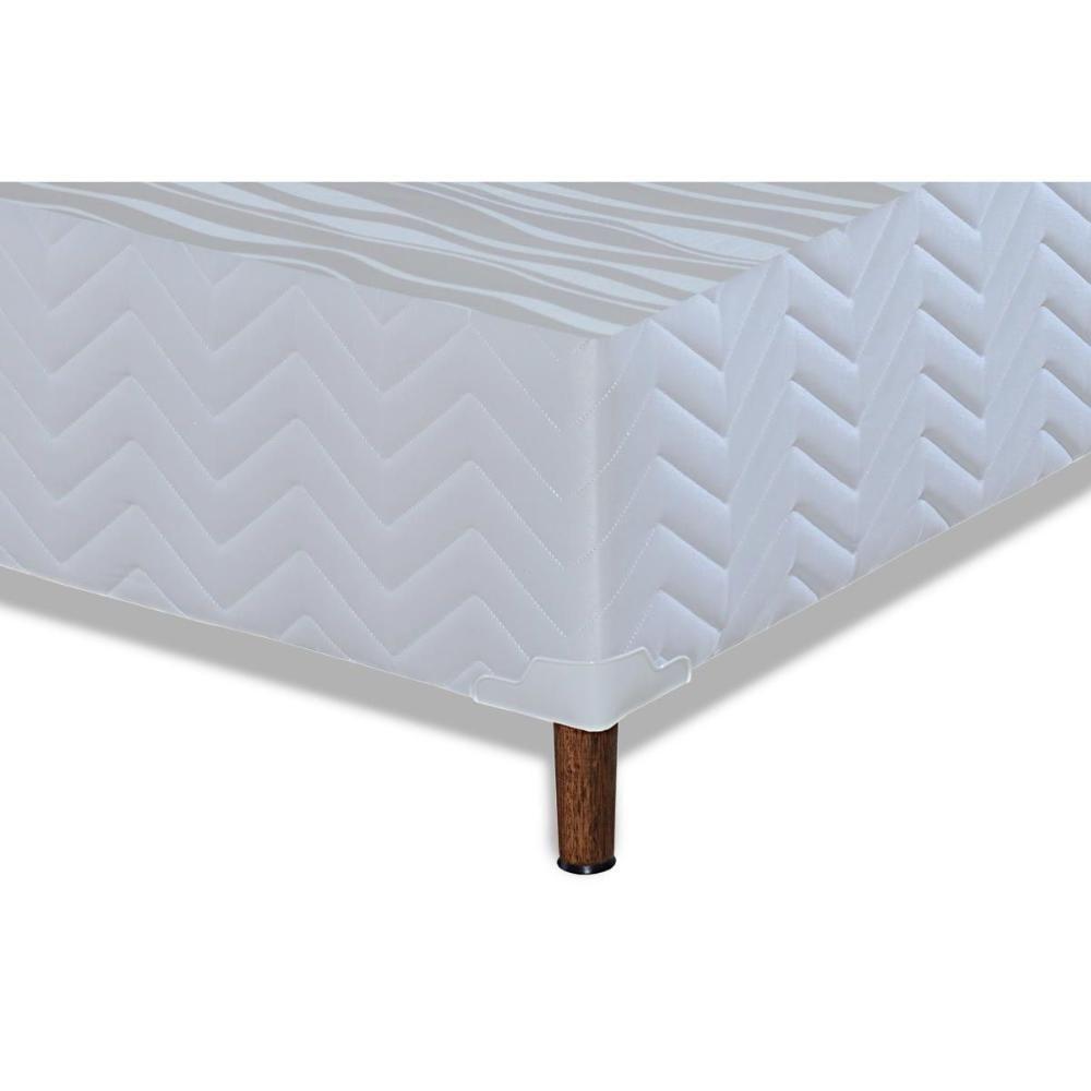 Cama Box Base Universal Solteiro Bordado White (88x188x30) - Paropas - 2
