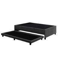 Base Cama Box Baú Solteirão Com Cama Auxiliar Veludo Skybox Cor Preto - 3