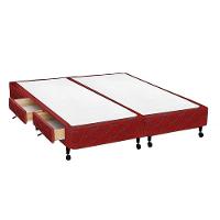 Cama Box Base c/Gavetas Queen Poli Tecido Wine (158x27-c/4 Gavs) - Castor - 1