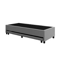 Base Cama Box Solteirão Com Cama Auxiliar Corino Skybox Cor Cinza - 4