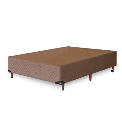 Base Box Dallas 138X188X30 Casal Umaflex Marrom/Branco
