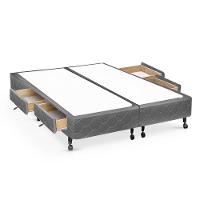 Cama Box Base c/Gavetas King Poli Tecido Gray (193x27-c/4 Gavs) - Castor - 1