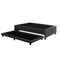 Base Cama Box Solteirão Com Cama Auxiliar Corino Skybox Cor Preto - 3