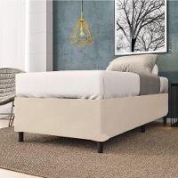 Base Cama Box Solteiro 88x188x38cm Bege Suede Veludo Prince Bege - 2