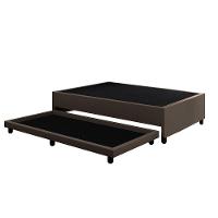 Base Cama Box Solteirão Com Cama Auxiliar Corino Skybox Marrom - 5