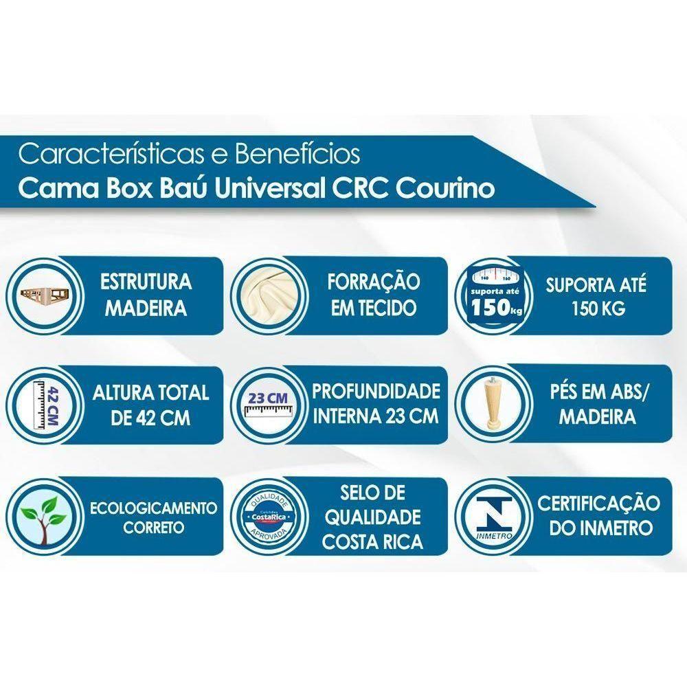 Cama Box Baú Casal Universal Courano Brown (138x188x35) - Costa Rica - 2