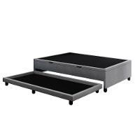 Base Cama Box Baú Solteiro Com Cama Auxiliar Veludo Skybox Cinza - 4