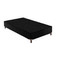 Cama Box Base Solteiro Sommier Rústico Bordado Black (88X188X20) - Paropas - 1