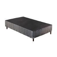 Cama Box Base Universal Solteiro Sommier Rústico Bordado Gray (88x188x30) - Paropas - 1