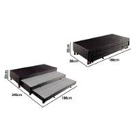 Cama Box Base C-auxiliar Solteiro Universal Rústico Bordado Black (88x188x32) - Paropas - 2