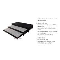 Cama Box Base C-auxiliar Solteiro Universal Rústico Bordado Black (88x188x32) - Paropas