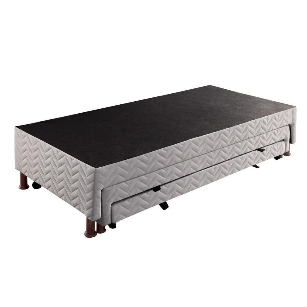 Cama Box Base c/Auxiliar Solteiro Universal Rústico Bordado White (88x188x32) - Paropas - 4