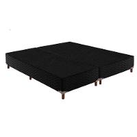 Cama Box Base Universal Queen Sommier Rústico Bordado Black (158x198x30) - Paropas - 1