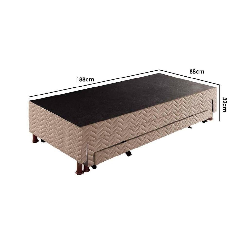 Cama Box Base C-auxiliar Solteiro Universal Rústico Bordado Clean (88x188x32) - Paropas - 2